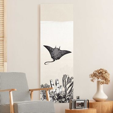 Tableau sur toile naturel - Illusion Of The Ocean Manta Ray - Format portrait 1:3