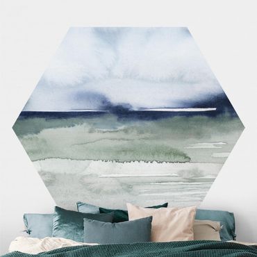 Papier peint hexagonal autocollant avec dessins - Ocean Waves I