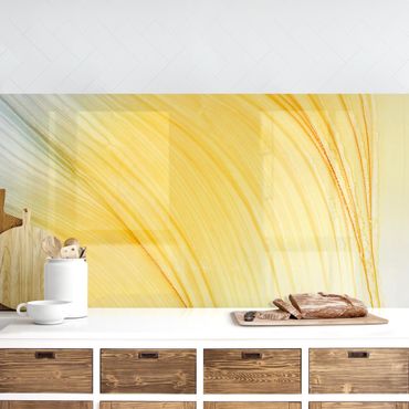 Revêtement mural cuisine - Mottled Colours In Honey Yellow