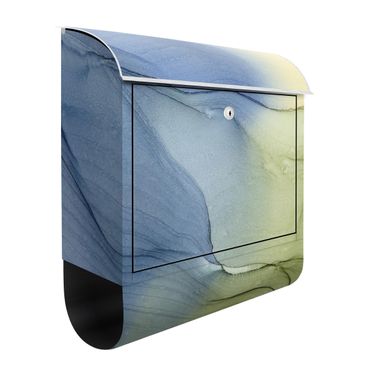 Letterbox - Mottled Bluish Grey With Moss Green