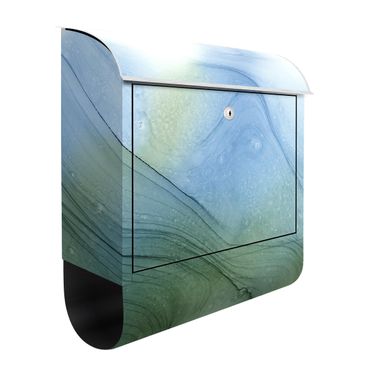 Letterbox - Mottled Moss Green With Blue