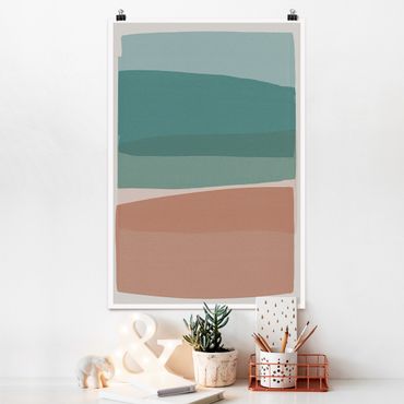Poster - Modern Turquoise And Pink