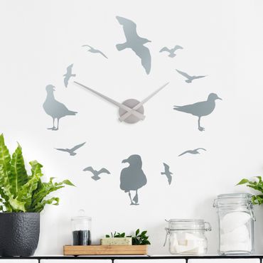 Sticker mural horloge - Gulls clock