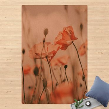 Tapis en liège - Poppy Flowers In Summer Breeze - Format portrait 2:3