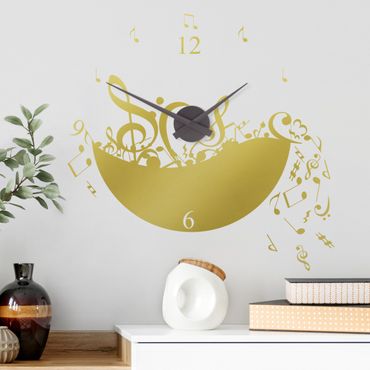 Sticker mural horloge - Music clock