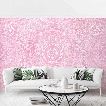 Wallpaper - Pattern Mandala Light Pink