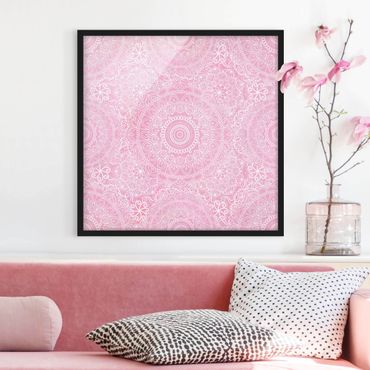 Poster encadré - Pattern Mandala Light Pink