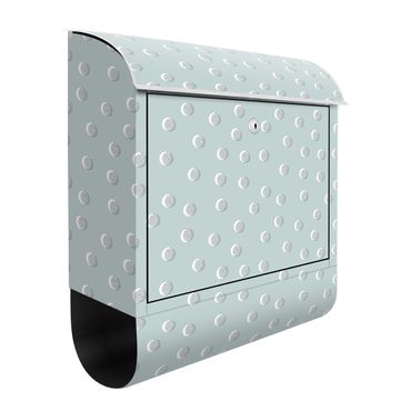 Letterbox - Pattern With Dots And Circles On Bluish Grey