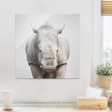 Tableau en verre - Rhinoceros Nora