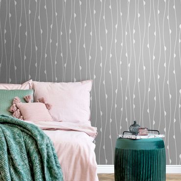 Metallic wallpaper - Natural Pattern With Semicircles In Front Of Gray