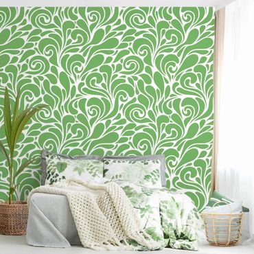 Papier peint - Natural Pattern With Loops In Front Of Green