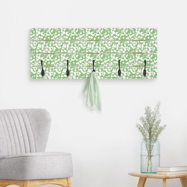 Porte-manteau en bois - Natural Pattern Dandelion With Dots In Front Of Green