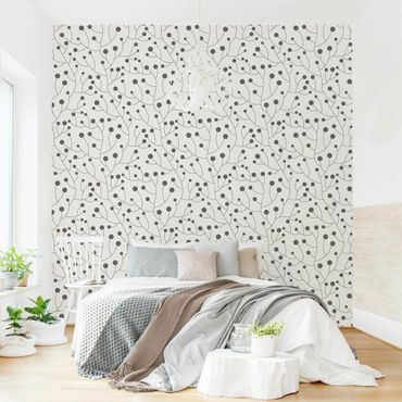 Papier peint - Natural Pattern Growth With Dots Gray