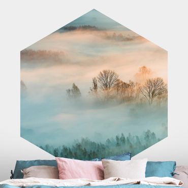 Papier peint hexagonal autocollant avec dessins - Fog At Sunrise