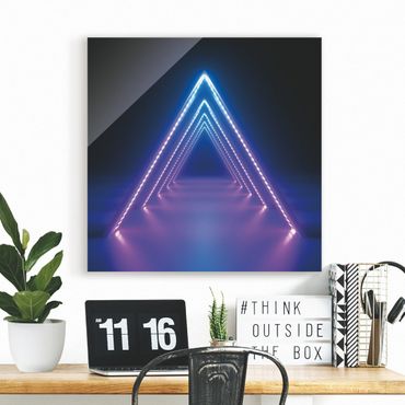 Tableau en verre - Neon Triangle
