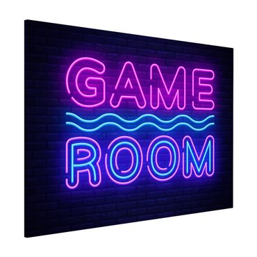 Tableau magnétique - Neon Text Game Room - Format paysage 4:3