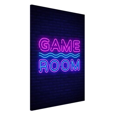 Tableau magnétique - Neon Text Game Room - Format portrait 2:3