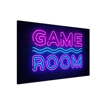 Tableau magnétique - Neon Text Game Room - Format paysage 3:2