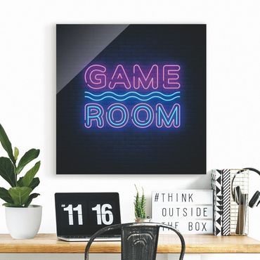 Tableau en verre - Neon Text Game Room