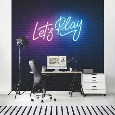 Papier peint - Neon Text Let's Play