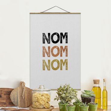Tableau en tissu avec porte-affiche - Nom Kitchen Quote - Format portrait 2:3
