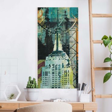 Tableau sur toile - NY Graffiti Empire State Building