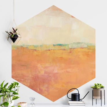 Papier peint panoramique hexagonal autocollant - Oasis In The Desert