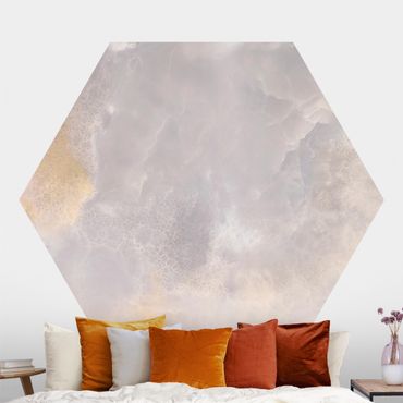Papier peint panoramique hexagonal autocollant - Onyx Marble