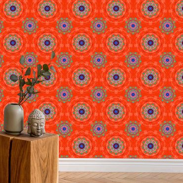 Papier peint - Orange Mandala Pattern - Roll