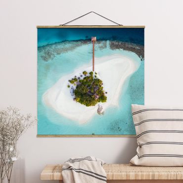 Tableau en tissu avec porte-affiche - Ocean Paradise Maldives