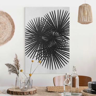 Tableau sur toile - Palm Leaves In Black And White