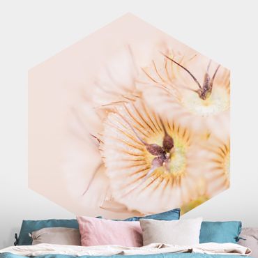 Papier peint hexagonal autocollant avec dessins - Pastel Bouquet of Flowers