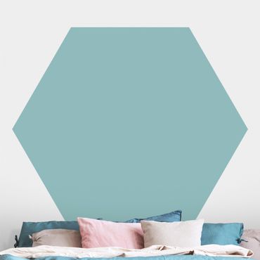 Papier peint hexagonal autocollant avec dessins - Pastel Turquoise