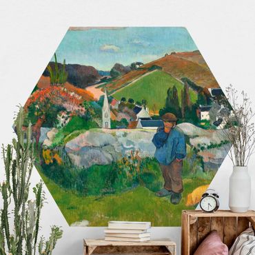 Papier peint hexagonal autocollant avec dessins - Paul Gauguin - The Swineherd