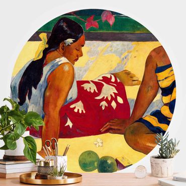 Papier peint rond autocollant - Paul Gauguin - Parau Api (Two Women Of Tahiti)