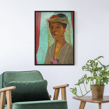 Poster encadré - Paula Modersohn-Becker - Self-Portrait with a Hat and Veil