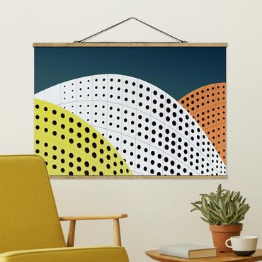 Tableau en tissu avec porte-affiche - Perforation In Architecture - Format paysage 3:2