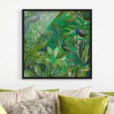 Framed poster - Peacocks In The Jungle