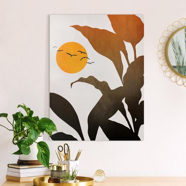Impression sur toile - World Of Plants With Yellow Sun