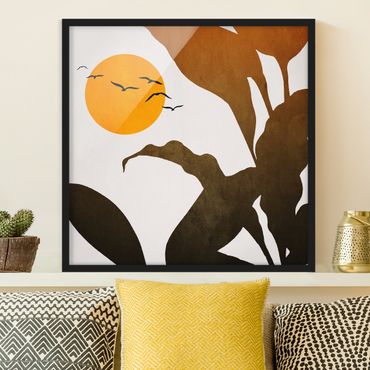Poster encadré - World Of Plants With Yellow Sun