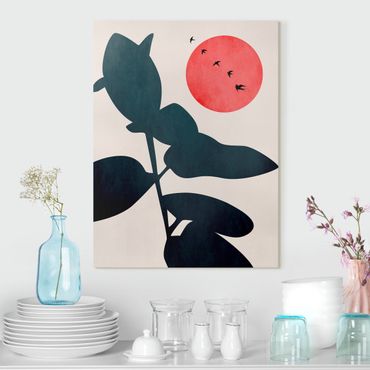 Impression sur toile - World Of Plants With Red Sun