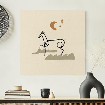 Tableau sur toile naturel - Picasso Interpretation - The Horse - Carré 1:1