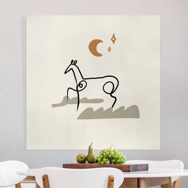 Impression sur toile - Picasso Interpretation - The Horse - Carré 1x1