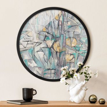 Tableau rond encadré - Piet Mondrian - Composition X