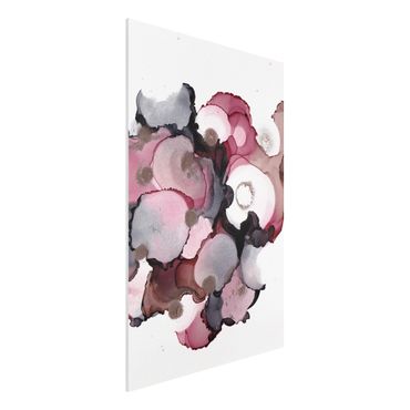 Impression sur forex - Pink Beige Drops With Pink Gold - Format portrait 2:3