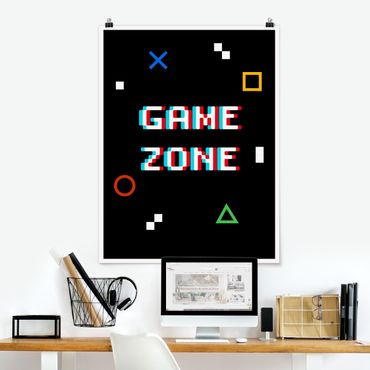Poster reproduction - Pixel Text Game Zone