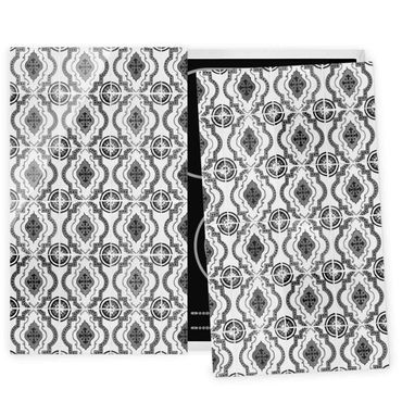 Cache plaques de cuisson - Portuguese Vintage Ceramic Tiles - Mafra Black And White