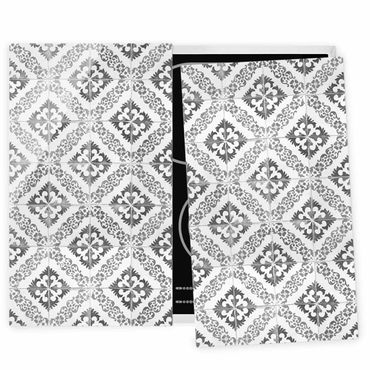Cache plaques de cuisson - Portuguese Vintage Ceramic Tiles - Silves Black And White
