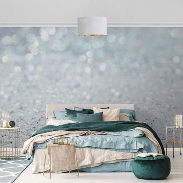 Metallic wallpaper - Princess Glitter Landscape In Mint Colour