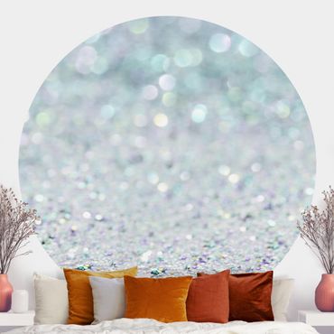 Papier peint rond autocollant - Princess Glitter Landscape In Mint Colour